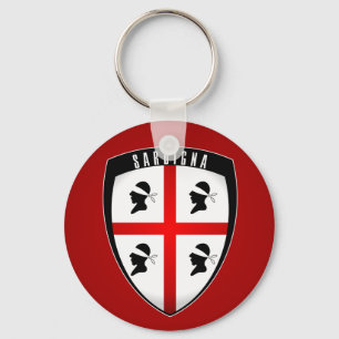 Sardinia skyddar vapenskölden (röda) Keychains Nyckelring