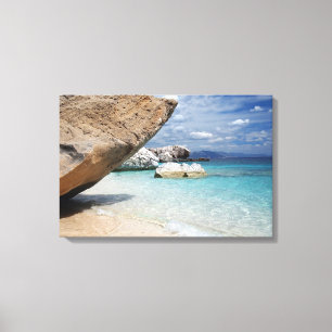 Sardinia strand med stor stenkanfas canvastryck