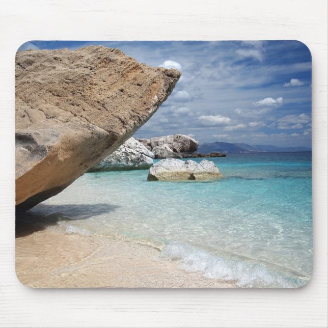 Sardinia strand med stor stenmousepad musmatta (Framsidan)
