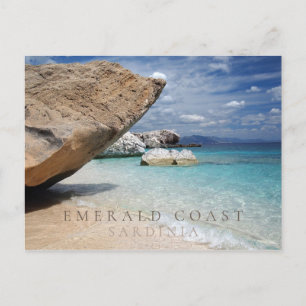 Sardinien Emerald Kusten strand med sten Vykort