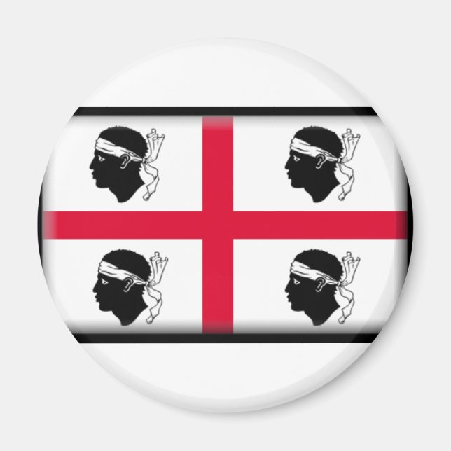 Sardinien Flagga Magnet (Framsidan)