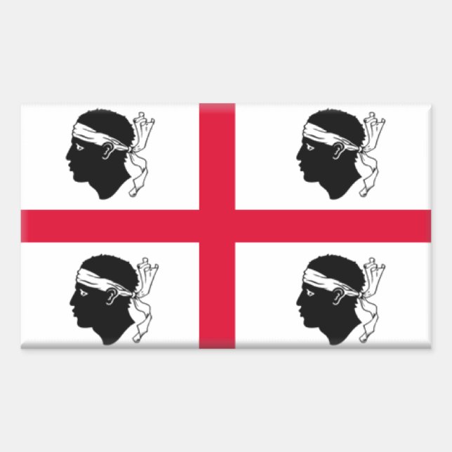 Sardinien (Italien) Flagga Rektangulärt Klistermärke (Framsida)