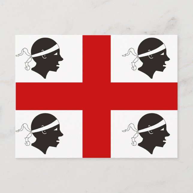 Sardinien, Italien flagga Vykort (Framsida)
