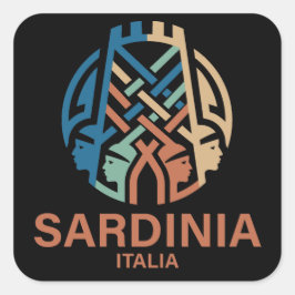 Sardinien Italien Fyrkantigt Klistermärke
