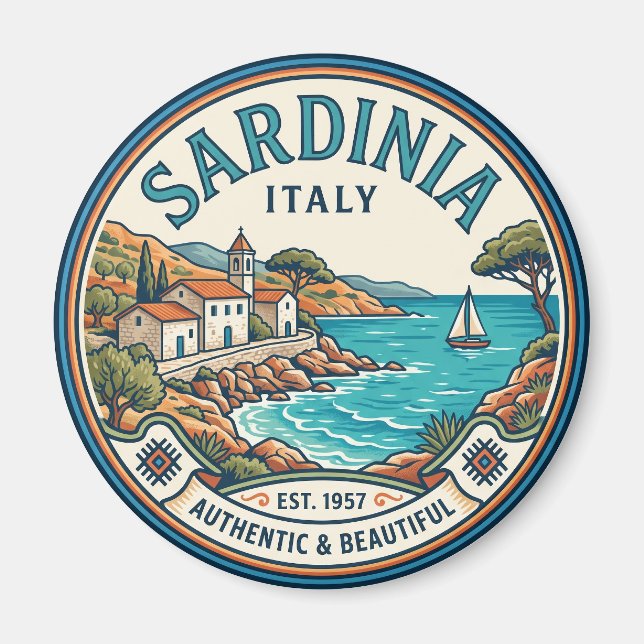 Sardinien Italien Magnet (Framsidan)
