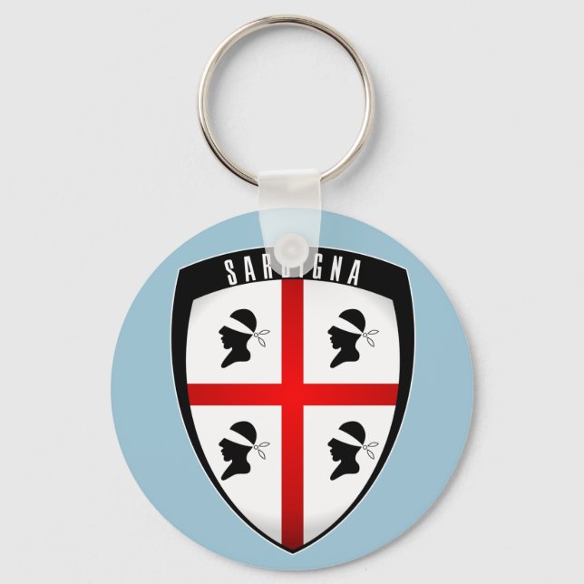 Sardinien, Shield-Vapenskölden (ljusblå) nyckelked Nyckelring (Framsida)