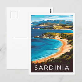 Sardiniens Italien Berömd Travel Ställe Vykort