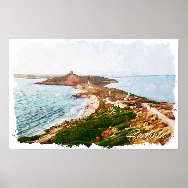 Sardiniens Italien Island Travel Poster (Framsidan)
