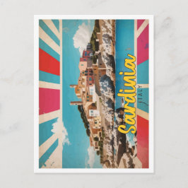 Sardiniens Italien Pop Art Travel Illustration Vykort