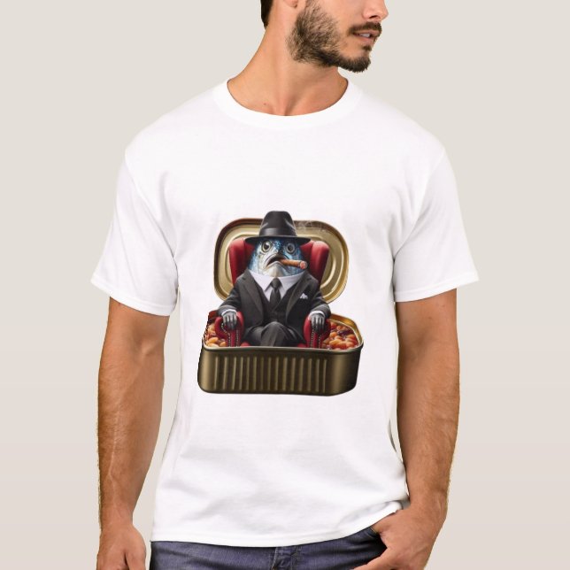 Sardinmaffiaboss Don Fisk Gudfader Vibe T Shirt (Framsida)