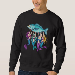 Sardinska Sjöjungfrun Fish Amalfi Ocean Thémeted D Lång Ärmad Tröja