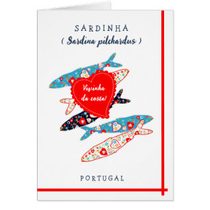 Sardinsovenirakort Hälsningskort