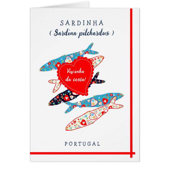 Sardinsovenirakort Hälsningskort (Framsidan)