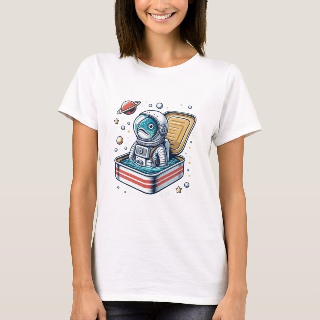 Sardintråkig astronaut-damtröja t shirt (Framsida)