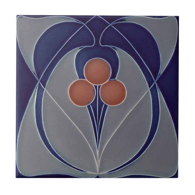 Särdrag för art nouveauvintagedesignen belägger kakelplatta (Framsidan)