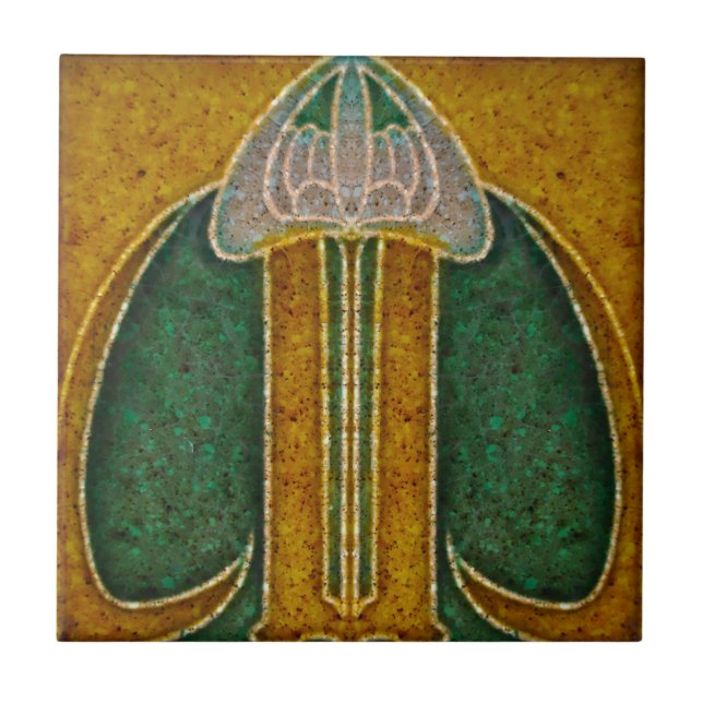 Särdrag för art nouveauvintagedesignen belägger kakelplatta (Framsidan)