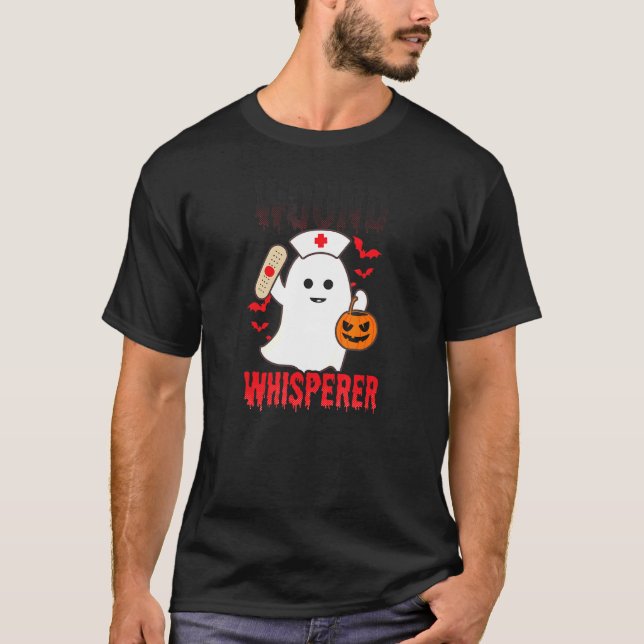 Sårflüstar Halloween Sjuksköterska T Shirt (Framsida)