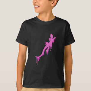 Sargad Rosa Salamander Med Målarfärg Dropp Tee