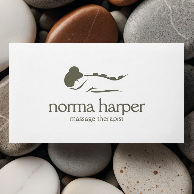 SARGE Chic Stone Massage Therapy Hälsa Day Spa Visitkort (Skapare uppladdad)