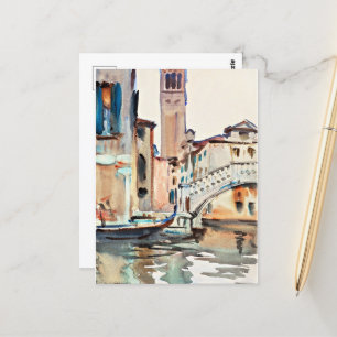 Sargent - A Bridge och Campanile, Venedig Vykort