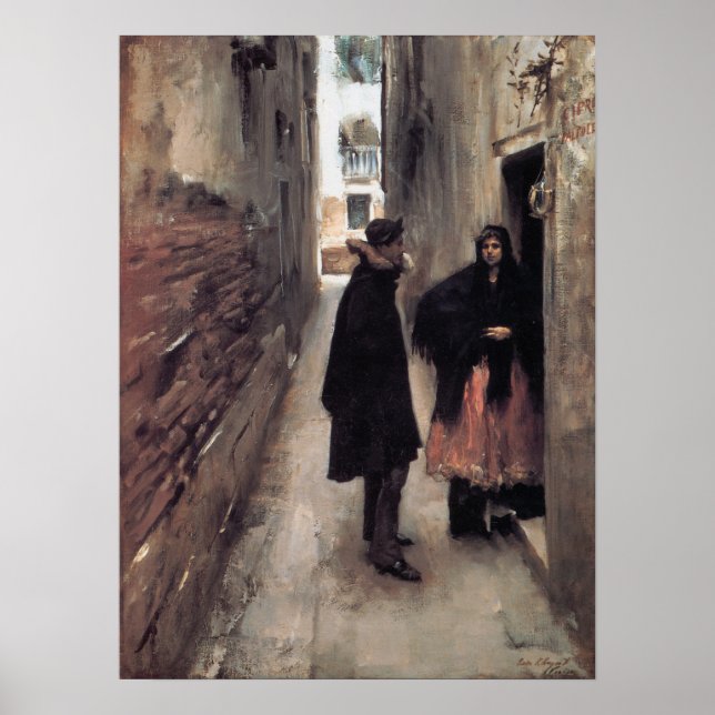Sargent - A Street in Venedig 1882 Poster (Framsidan)