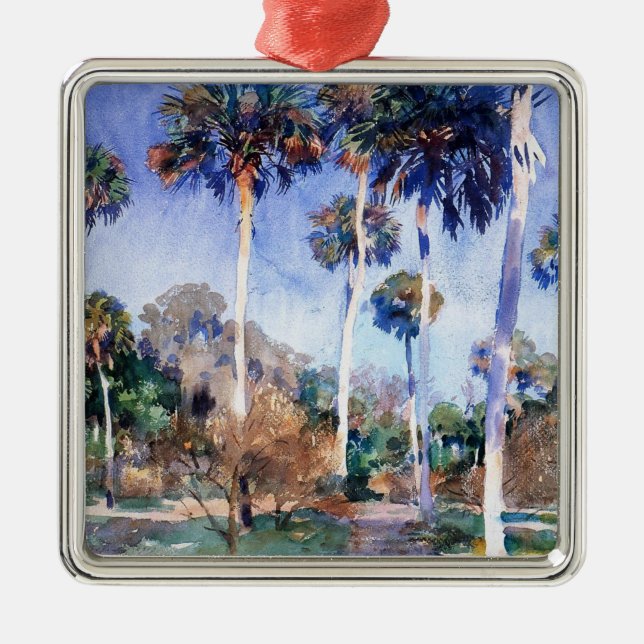 Sargent: Alhambra, Patio de la Reja, 1879 Julgransprydnad Metall (Framsidan)