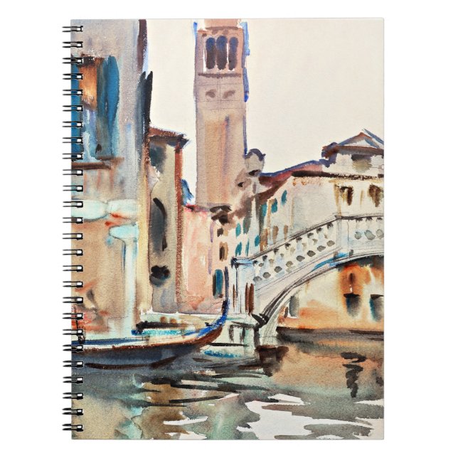 Sargent - En bro och en campanile, Venedig, Anteckningsbok (Framsidan)