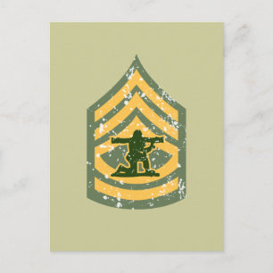 Sargent första klass - militärpatch vykort