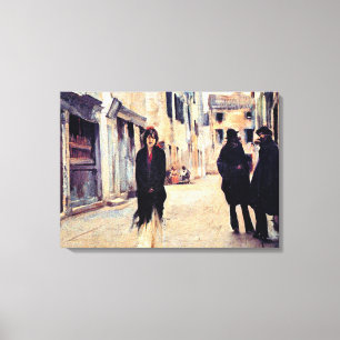 Sargent - Gata i Venedig, bra konst Canvastryck