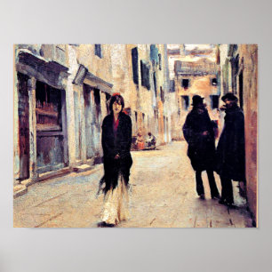 Sargent - Gata i Venedig, bra konst Poster