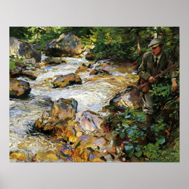Sargent - Trout Stream i Tyrolen 1914 Poster (Framsidan)