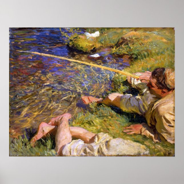 Sargent - Val D'Aosta, A Man Fishing Poster (Framsidan)
