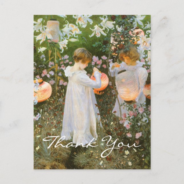 Sargent's Carnation, Lily, Lily, Ro Vykort (Framsida)