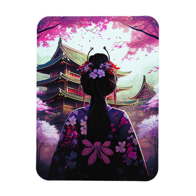 Sari Kirschblüten - Flexibler Fotomagnet Magnet (Vertikal)