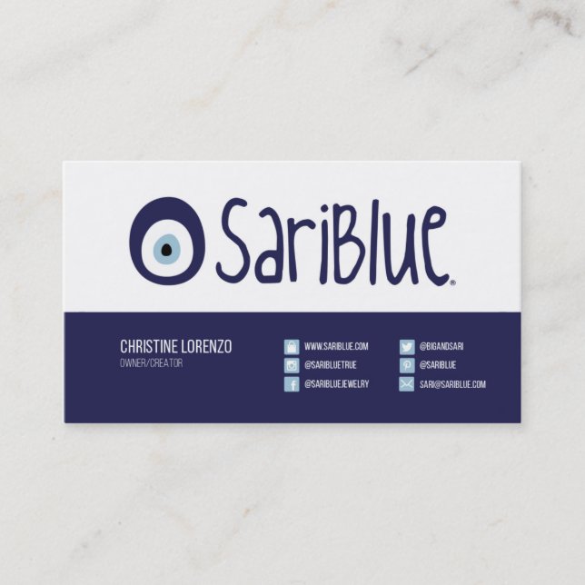 SariBlue | AFFÄRSKORT 2 Visitkort (Framsida)