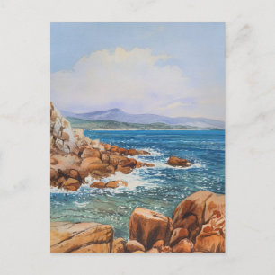 Sarinia Italien Watercolor Painting Vykort