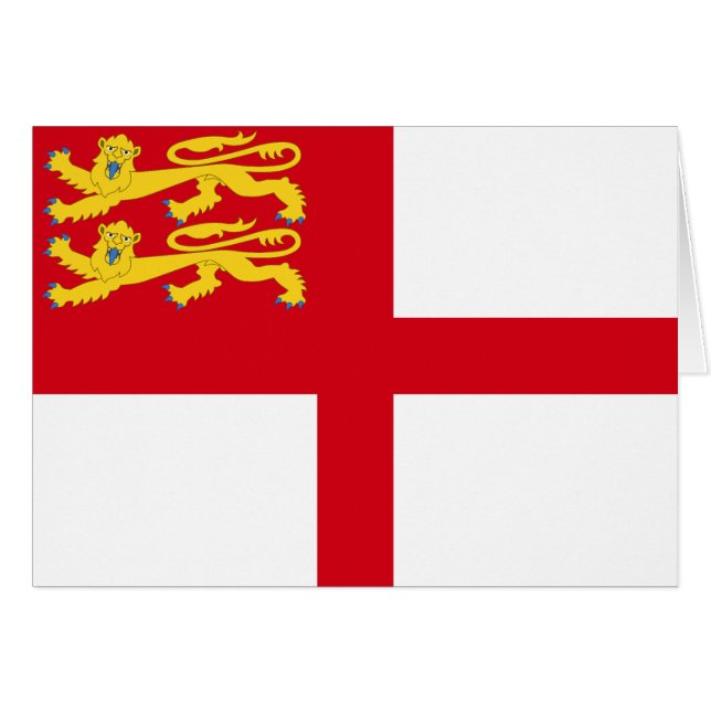 Sark Flag Hälsningskort (Framsidan Horizontal)