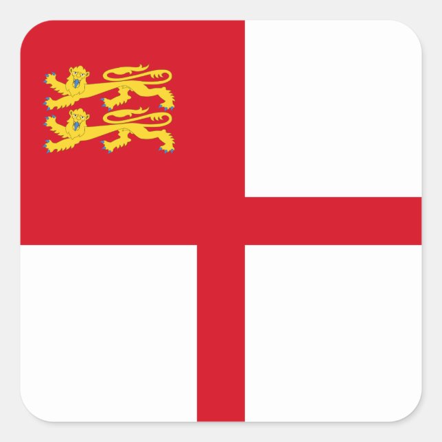 Sark Flagga Fyrkantigt Klistermärke (Framsida)