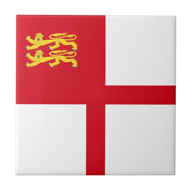 Sark Flagga Kakelplatta (Framsidan)