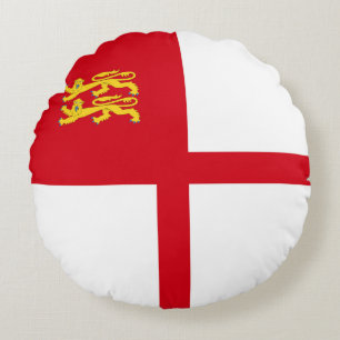 Sark Flagga Rund Kudde