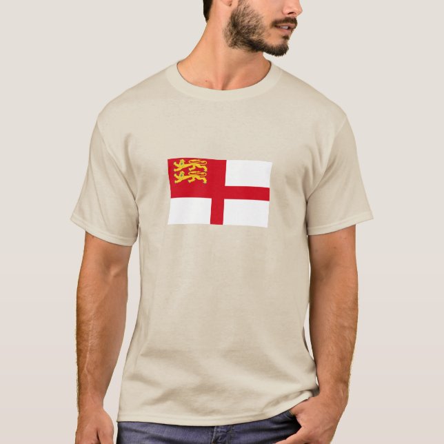 Sark-flagga T Shirt (Framsida)