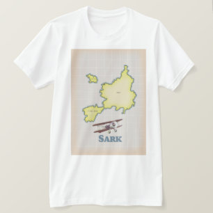 Sark vintage stil karta t shirt