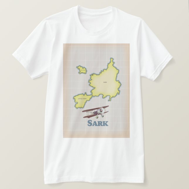 Sark vintagekart över Sark T Shirt (Design framsida)