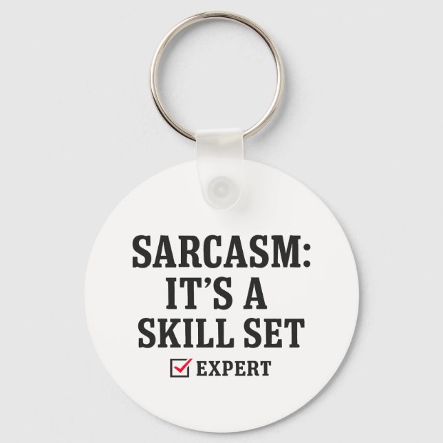 Sarkasm Förmåga Expert Typografi Nyckelring (Framsida)
