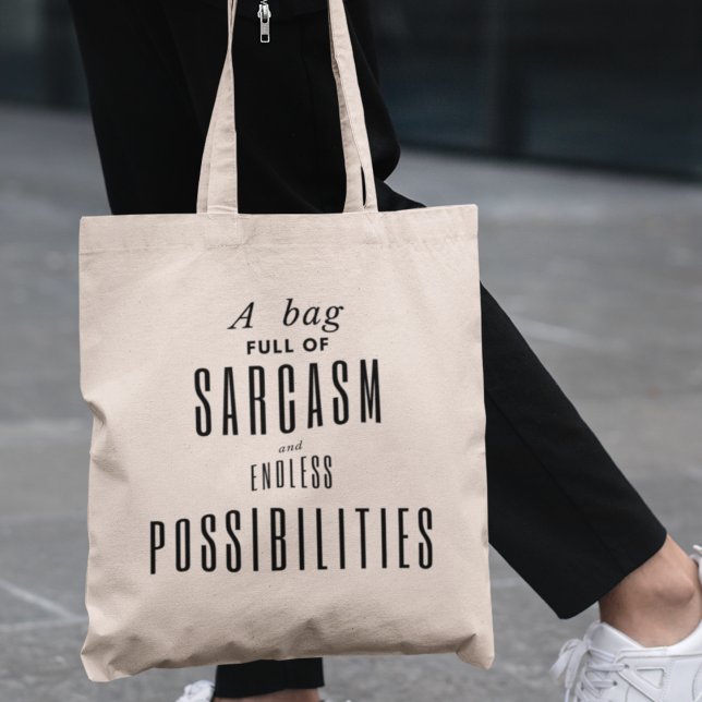 Sarkasm & Möjligheter Roligt Särpräglat Modernt Tygkasse (Unlock endless possibilities and showcase your wit with this must-have tote bag! )