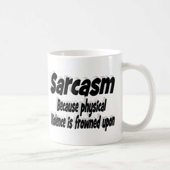 Sarkasm roligt citat svart typografi kaffemugg (Höger)