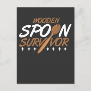Sarkasm-skämt av trä Spoon Survivor sarcasm Vykort