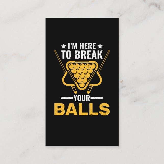 Sarkastic Billard Joke Bassäng Player Visitkort (Framsida)