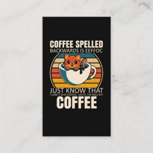 Sarkastic Cat Coffee Älskare Barista Caffeine-miss Visitkort