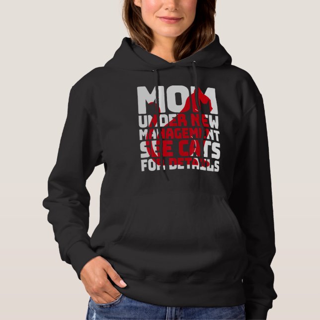 Sarkastic Cat Humor Mamma under New Management T Shirt (Framsida)